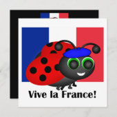 Bastille Day Ladybug uitnodiging (Voorkant / Achterkant)