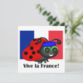 Bastille Day Ladybug uitnodiging (Staand voorkant)