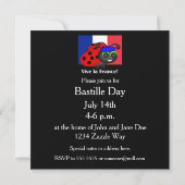 Bastille Day Ladybug uitnodiging (Achterkant)