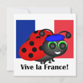 Bastille Day Ladybug uitnodiging (Voorkant)