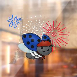 Bastille Day Ladybug, verveeld Raamsticker