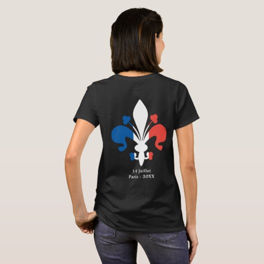 Bastille Day Paris France 14 Juillet Aangepaste te T-shirt (Achterkant volledig)