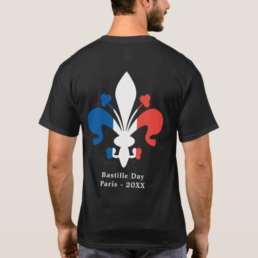 Bastille Day Paris Frankrijk 14 Juillet Custom Tex T-shirt (Achterkant)