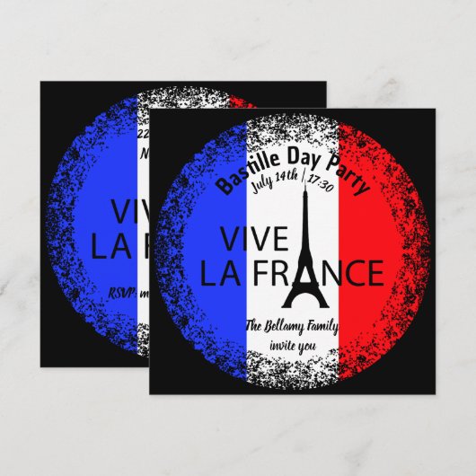 Bastille Day Party 14 juli Viering Kaart (Voorkant / Achterkant)