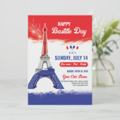 Bastille Day Party Uitnodiging Sjabloon (Staand voorkant)