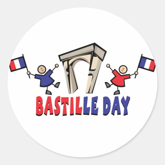Bastille Day! Ronde Sticker (Voorkant)