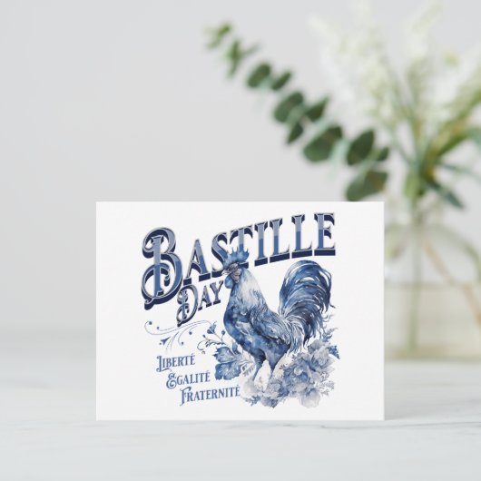 Bastille Day Rooster Briefkaart (Staand voorkant)
