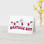 Bastille Day Stick figuur met Franse vlaggen Kaart (Gele Bloem)