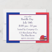 Bastille Franse slak dragen baret uitnodiging (Voorkant)