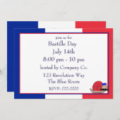 Bastille Franse slak dragen baret uitnodiging (Voorkant / Achterkant)
