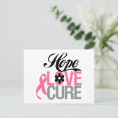 Bastkanker HOPE LOVE CURE Giften Briefkaart (Staand voorkant)