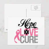 Bastkanker HOPE LOVE CURE Giften Briefkaart (Voorkant / Achterkant)