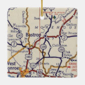 Bastrop LA  Map Keramisch Ornament (Achterkant)