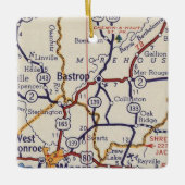 Bastrop LA  Map Keramisch Ornament (Voorkant)