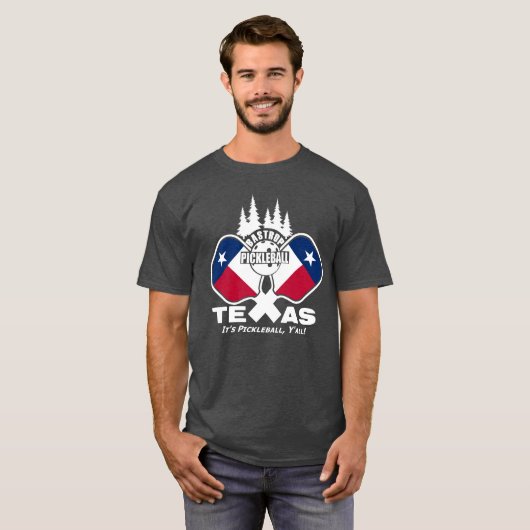 Bastrop Pickleball, Texas (donkere shirten) T-Shir T-shirt (Voorkant volledig)
