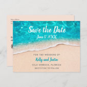 Baswater en Zand sparen de Datum Aankondigingskaart (Voorkant / Achterkant)