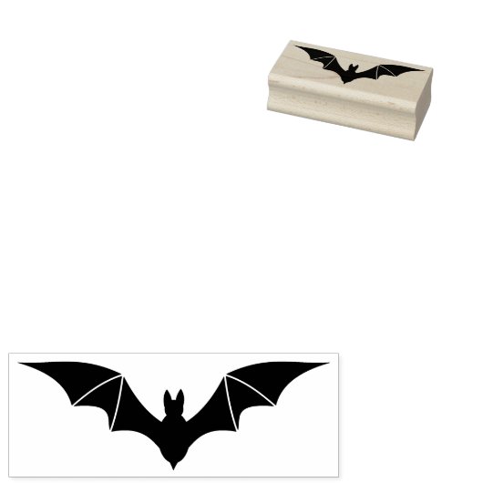 Bat 2 silhouet art stempel (Gestempeld)