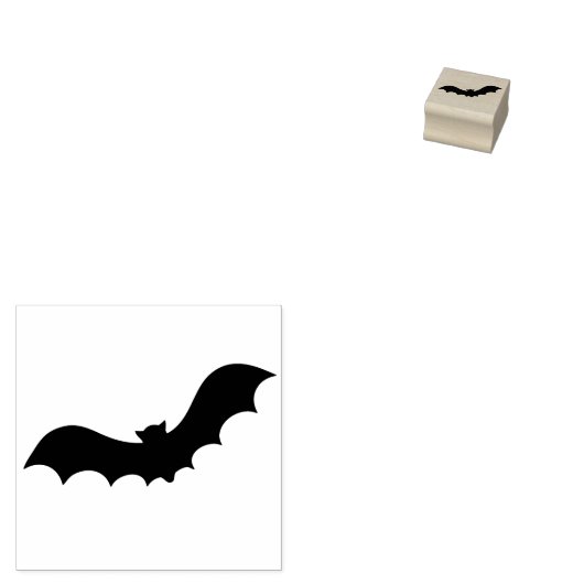 Bat 5 silhouet art stempel (Gestempeld)