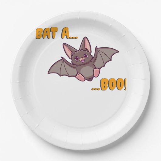 Bat A Boo Schattigee Bat Papieren Bordje (Voorkant)