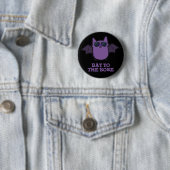 Bat aan bot Funny Animal Pun Dark BG Ronde Button 5,7 Cm (In situ)