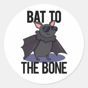 Bat aan de bottenschunnij ronde sticker