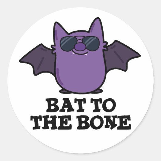 Bat aan de bottenschunnij ronde sticker (Voorkant)