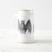 Bat  Art Gothic Punk German Beer Stein Bierpul (Voorkant links)