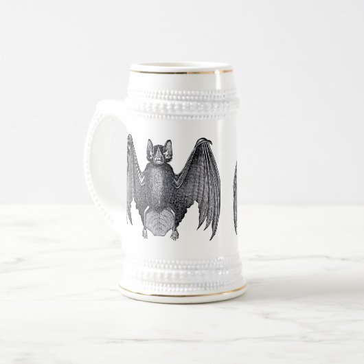Bat  Art Gothic Punk German Beer Stein Bierpul (Voorkant links)