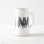 Bat  Art Gothic Punk German Beer Stein Bierpul (Voorkant rechts)