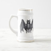 Bat  Art Gothic Punk German Beer Stein Bierpul (Links)