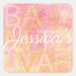 Bat Bar Mitzvah Gewoon Subtiel Vierkante Sticker