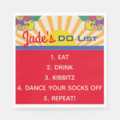 Bat Bar Mitzvah Hippie Thed Napkins Servet (Voorkant)