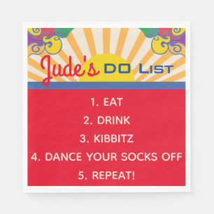 Bat Bar Mitzvah Hippie Thed Napkins Servet