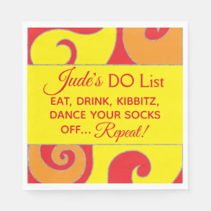 Bat Bar Mitzvah Silvery Swirls Napkins Servet