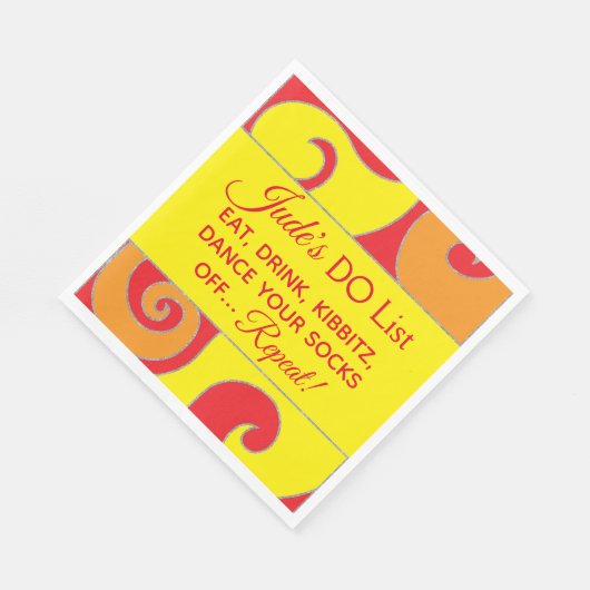 Bat Bar Mitzvah Silvery Swirls Napkins Servet (Hoek)