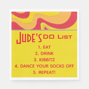 Bat Bar Mitzvah Silvery Waves Napkins Servet