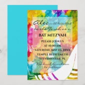 Bat Bar Mitzvah Splash van de Uitnodiging van het  (Voorkant / Achterkant)