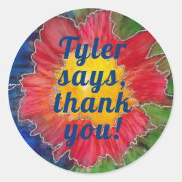 Bat Bar Mitzvah Sticker Round Elegant Floral Inks