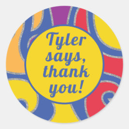 Bat Bar Mitzvah Sticker Round Swirls