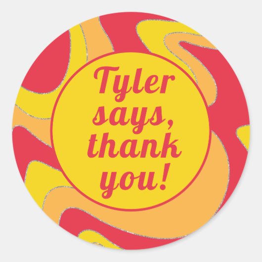 Bat Bar Mitzvah Sticker Round Waves (Voorkant)