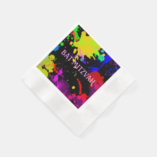 Bat/Bar Mitzvah Verf Splatter Papier Servetten (Hoek)