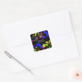 Bat/Bar Mitzvahs Neon Paint Splatter Vierkante Sticker (Envelop)