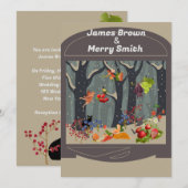 Bat Black Cat Fairytale Forest Fruits Weddenschap Kaart (Voorkant / Achterkant)