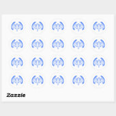 Bat Blue In het MUSEUM Zazzle Gifts Ronde Sticker (Vel)