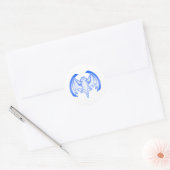 Bat Blue In het MUSEUM Zazzle Gifts Ronde Sticker (Envelop)