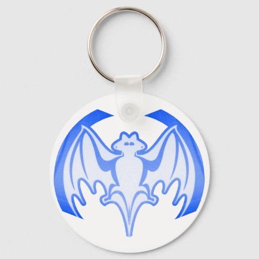 Bat Blue In het MUSEUM Zazzle Gifts Sleutelhanger (Voorkant)