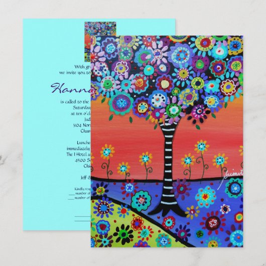 Bat B'Nai Mitzvah-uitvindingen in de levensbar Kaart (Voorkant / Achterkant)