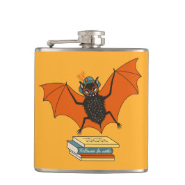 Bat Book Lover Grappige Halloween Heupfles