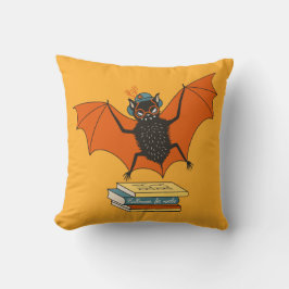 Bat Book Lover Grappige Halloween Kussen