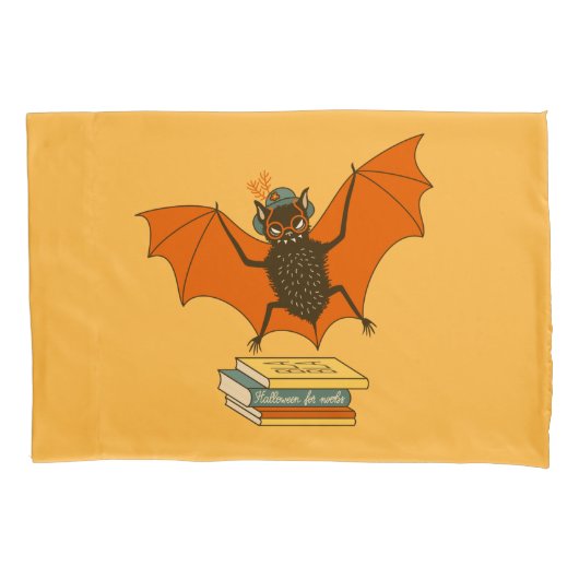 Bat Book Lover Grappige Halloween Kussensloop (Voorkant)